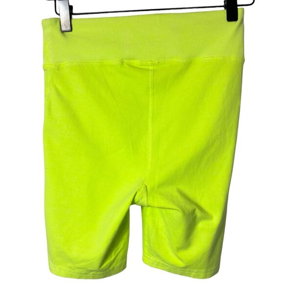 FREE PEOPLE MOVEMENT NEON GREEN SMALL STRETCHY WOMEN SHORTS - Picture 2 of 4